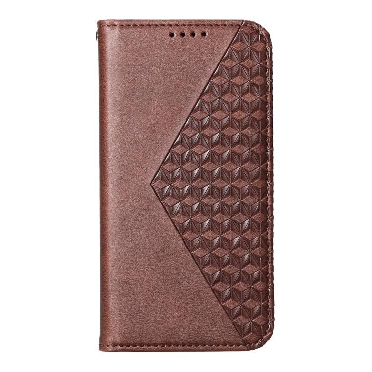 For Realme C85 Pro 4G Cubic Grid Calf Texture Magnetic Leather Phone Case