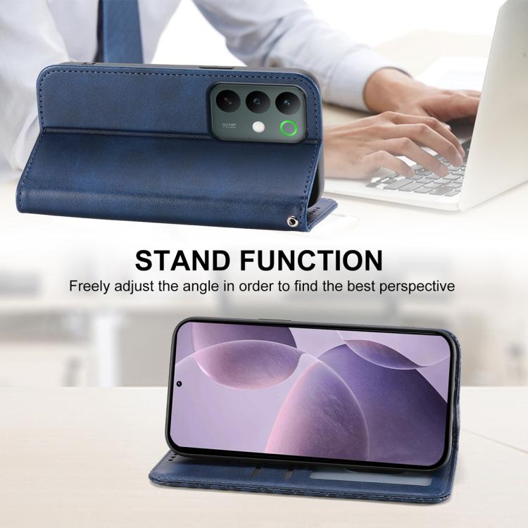 For Realme C85 Pro 4G Cubic Grid Calf Texture Magnetic Leather Phone Case