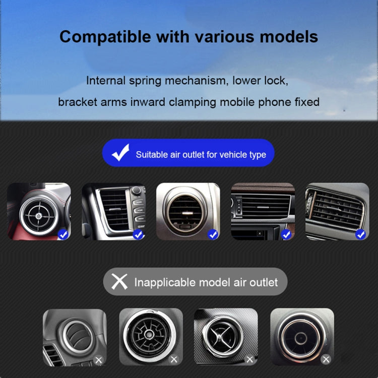 FLOVEME YXF233966 Carbon Fiber Texture One Click Lock Car Holder, Style:Air Outlet(Black)