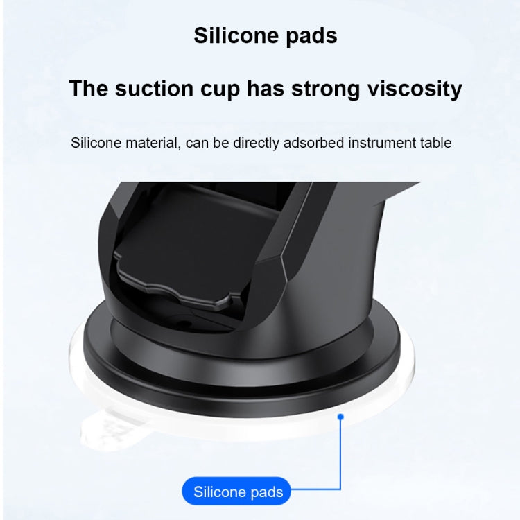 FLOVEME YXF233966 Carbon Fiber Texture One Click Lock Car Holder, Style:2 in 1(Black)