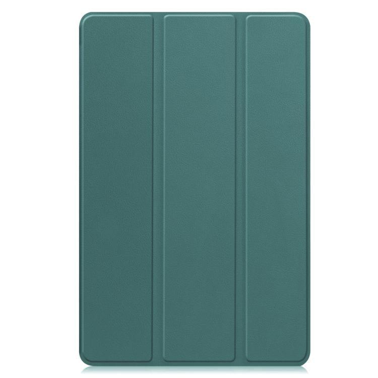 For Samsung Galaxy Tab S10 FE+ Custer Pure Color 3-Fold Holder Smart Leather Tablet Case