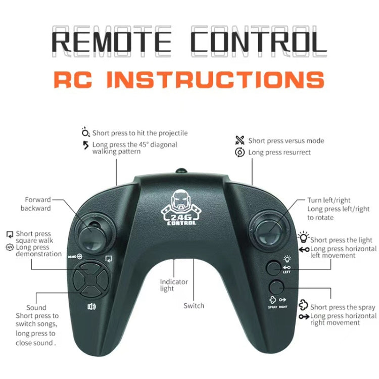 JJR/C R26 2.4G Remote Control Smart Battle Spray Robot, Specification: