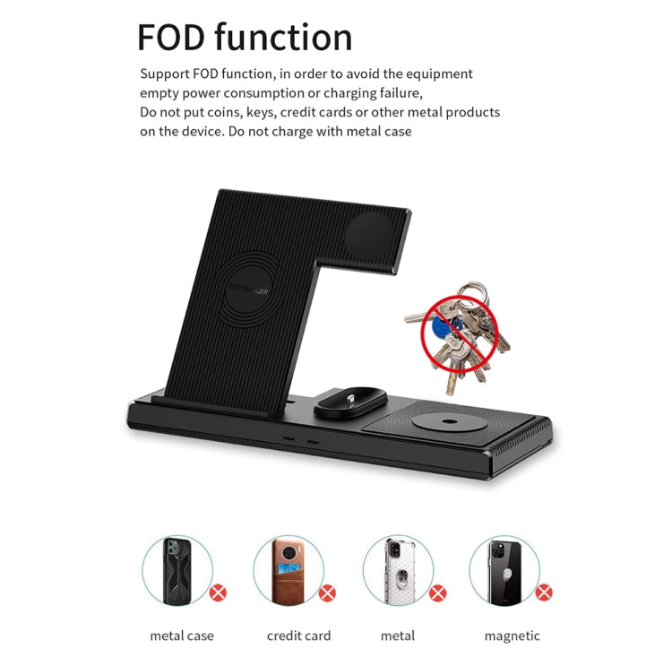 Yesido DS13 18W 4 in 1 Multifunctional Foldable Desktop Wireless Charging Stand(Black)