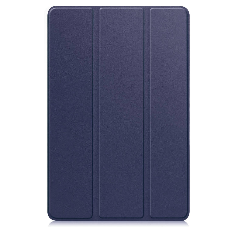 For Google Pixel Tablet Custer Pure Color 3-Fold Holder Smart Leather Tablet Case