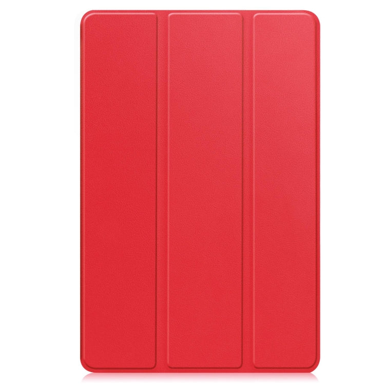 For Google Pixel Tablet Custer Pure Color 3-Fold Holder Smart Leather Tablet Case