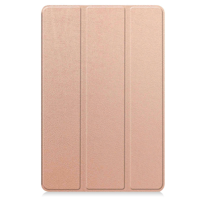 For Google Pixel Tablet Custer Pure Color 3-Fold Holder Smart Leather Tablet Case