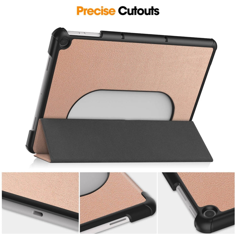 For Google Pixel Tablet Custer Pure Color 3-Fold Holder Smart Leather Tablet Case