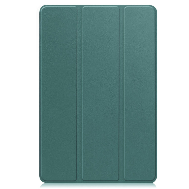 For Google Pixel Tablet Custer Pure Color 3-Fold Holder Smart Leather Tablet Case