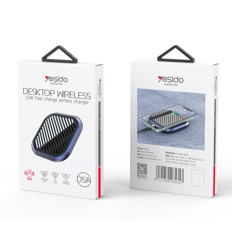 Yesido DS14 15W Desktop Qi Wireless Fast Charger(Black)