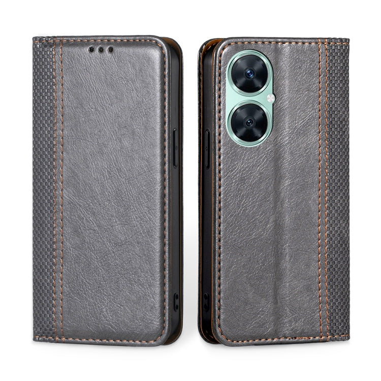 For Huawei Enjoy 60 Pro / nova 11i Grid Texture Magnetic Flip Leather Phone Case