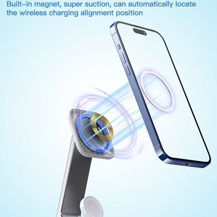 Yesido DS17 15W 3 in 1 Foldable Desktop Wireless Fast Charging Stand(Black)