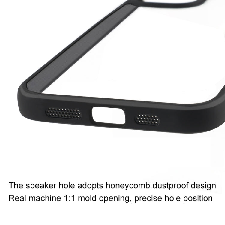 For iPhone 16 Pro Frosted TPU + Transparent PC Phone Case - Black
