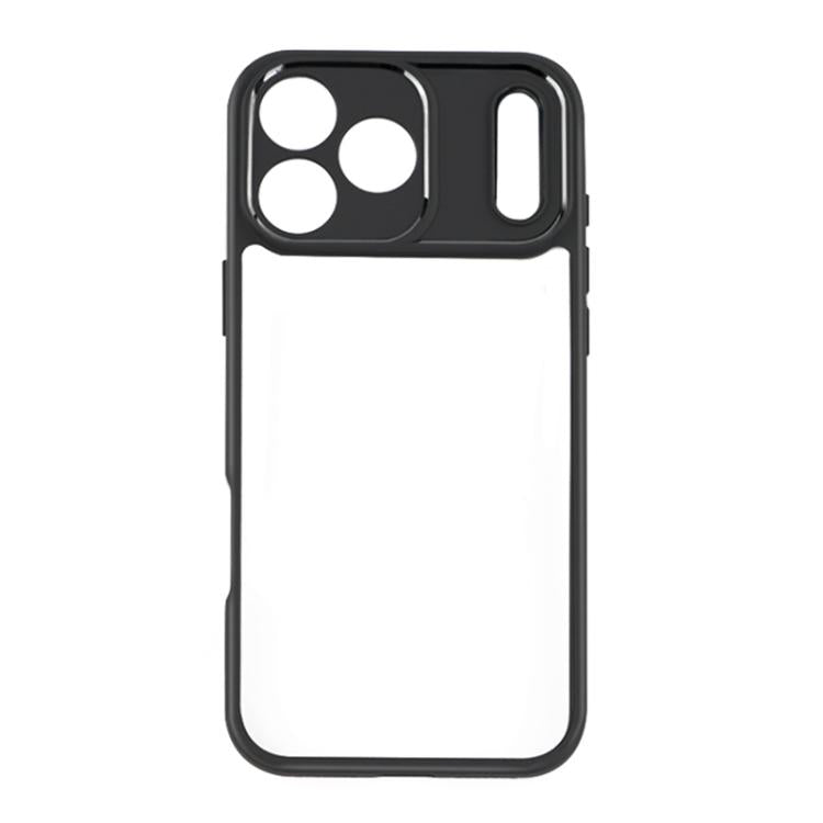 For iPhone 17 Pro Max Frosted TPU + Transparent PC Phone Case - Black