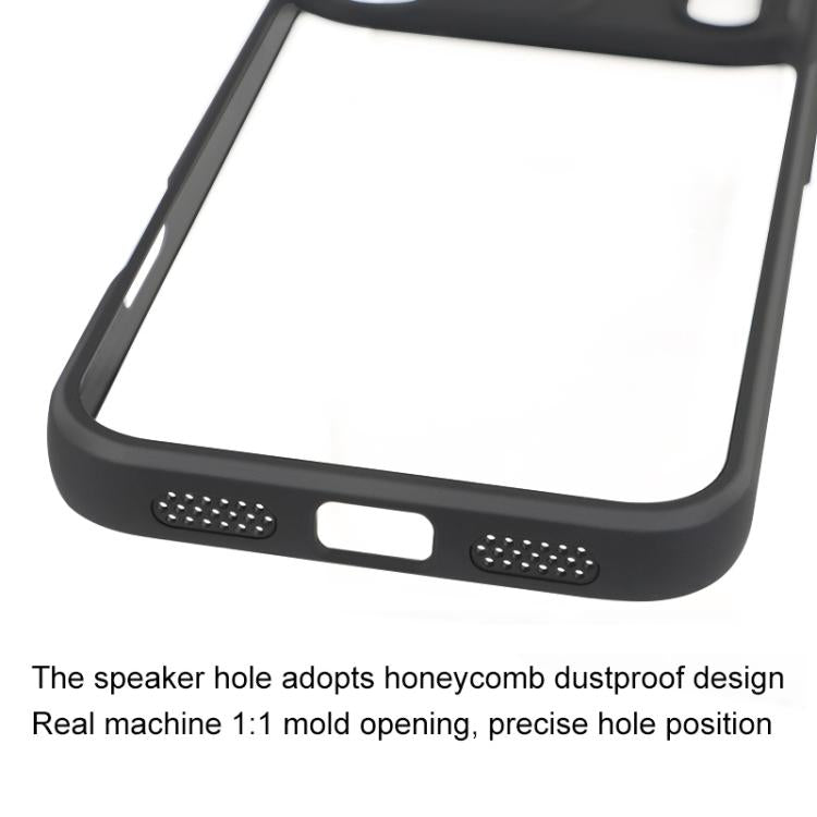 For iPhone 17 Pro Max Frosted TPU + Transparent PC Phone Case - Black