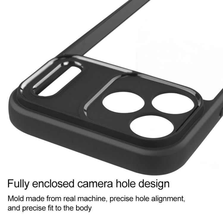 For iPhone 17 Pro Max Frosted TPU + Transparent PC Phone Case - Black