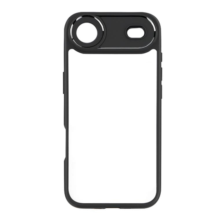 For iPhone Air Frosted TPU + Transparent PC Phone Case - Black