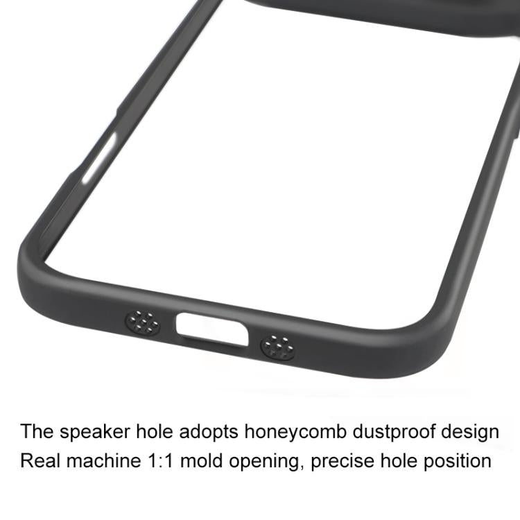 For iPhone Air Frosted TPU + Transparent PC Phone Case - Black