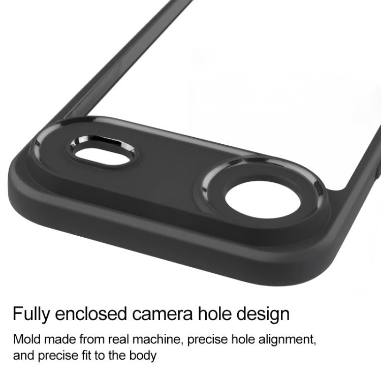 For iPhone Air Frosted TPU + Transparent PC Phone Case - Black