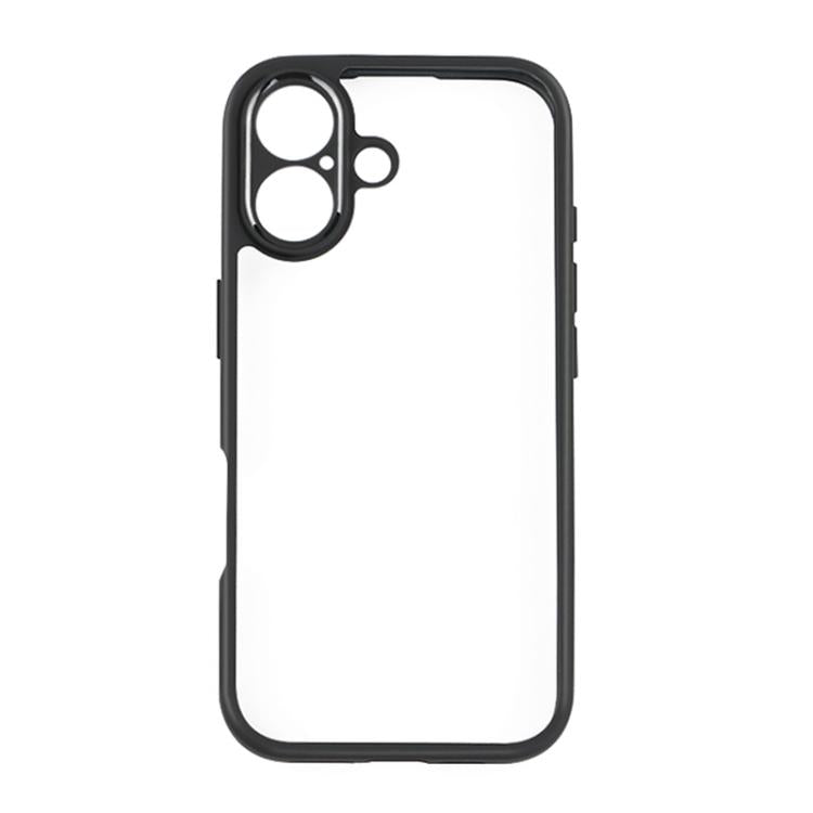 For iPhone 17 Frosted TPU + Transparent PC Phone Case - Black
