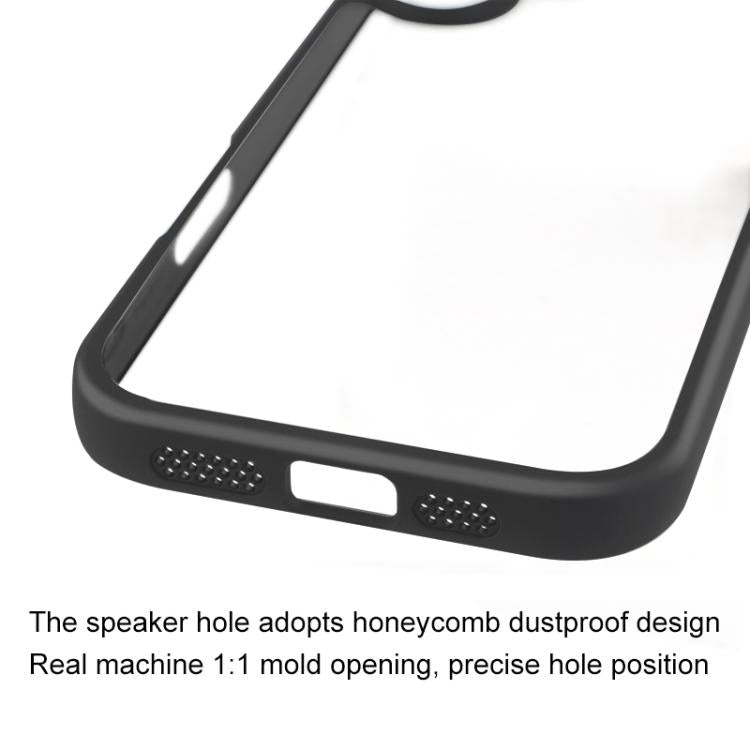 For iPhone 17 Frosted TPU + Transparent PC Phone Case - Black