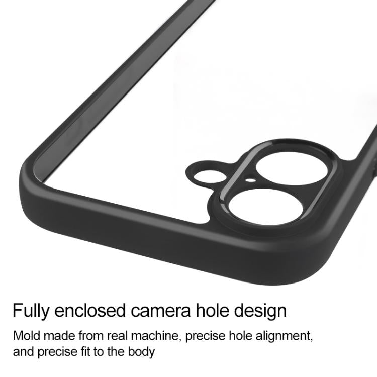 For iPhone 17 Frosted TPU + Transparent PC Phone Case - Black