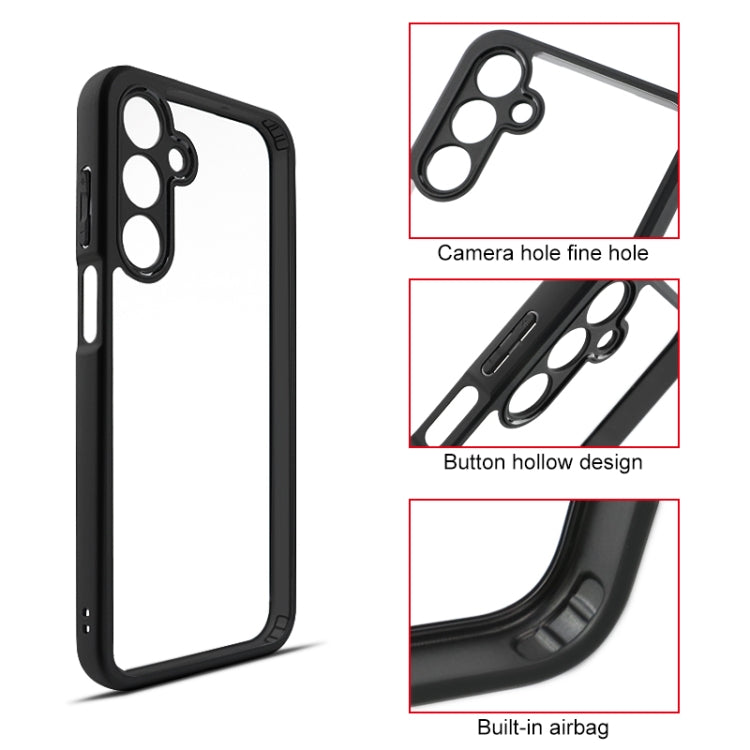 For Samsung Galaxy M35 Frosted TPU + Transparent PC Phone Case - Black