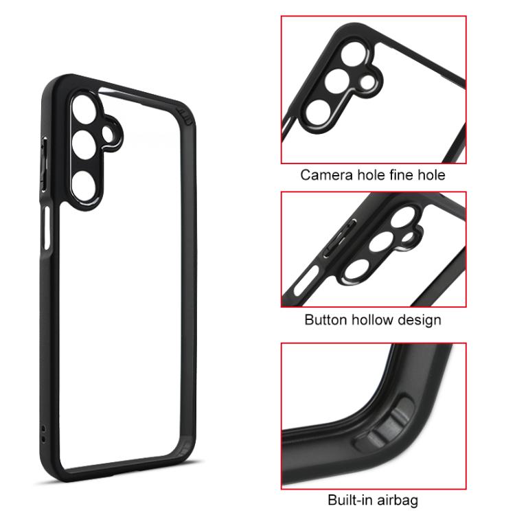 For Samsung Galaxy M16 5G Frosted TPU + Transparent PC Phone Case - Black