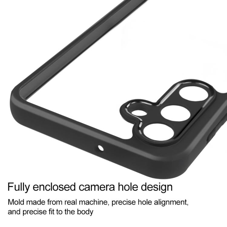 For Samsung Galaxy M16 5G Frosted TPU + Transparent PC Phone Case - Black