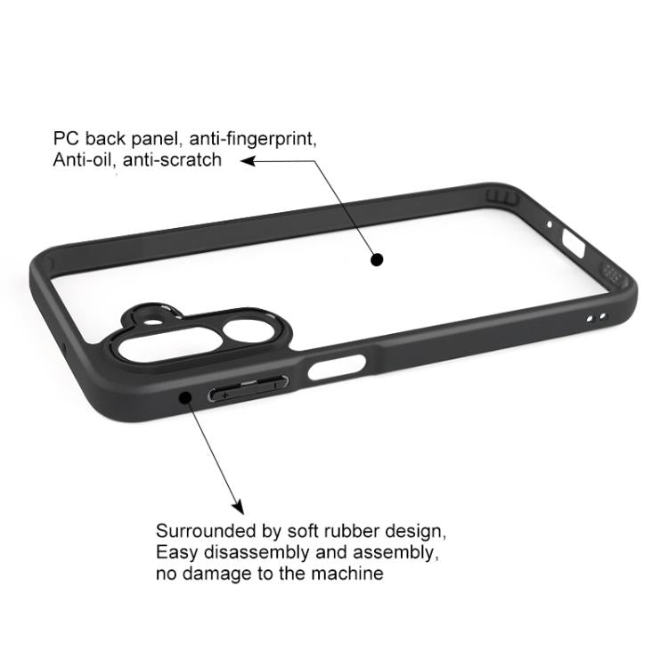 For Samsung Galaxy M36 5G India Frosted TPU + Transparent PC Phone Case - Black
