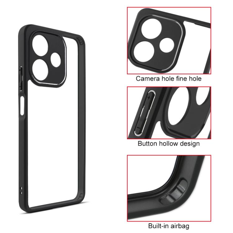 For OPPO A5 Energy Frosted TPU + Transparent PC Phone Case - Black