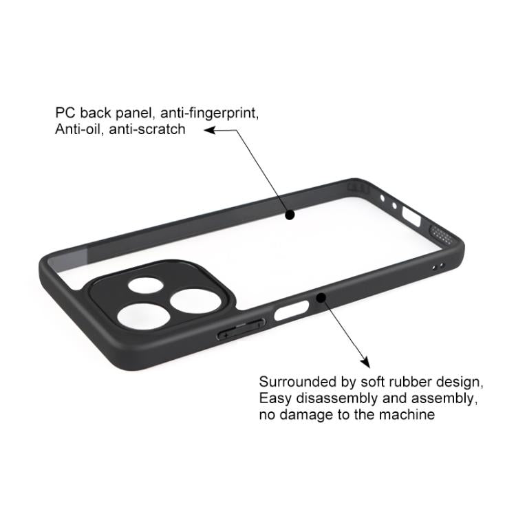 For OPPO A5 Energy Frosted TPU + Transparent PC Phone Case - Black