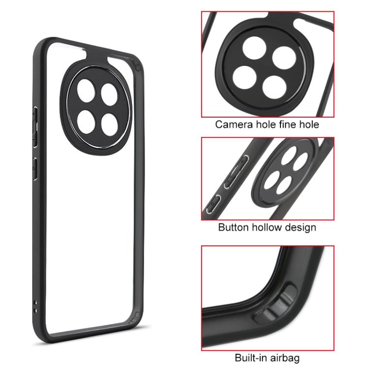 For OPPO F29 Pro 5G Frosted TPU + Transparent PC Phone Case - Black
