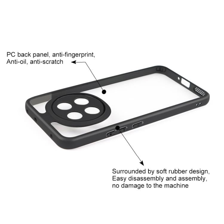 For OPPO F29 Pro 5G Frosted TPU + Transparent PC Phone Case - Black