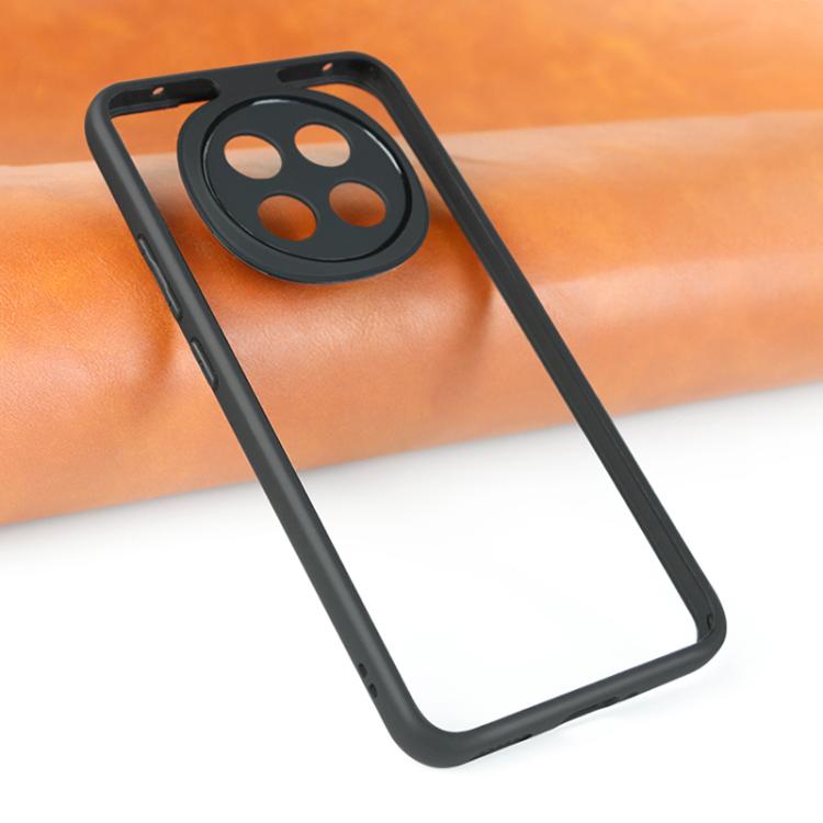 For OPPO F29 Pro 5G Frosted TPU + Transparent PC Phone Case - Black
