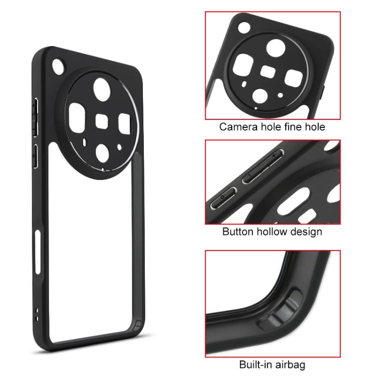 For OPPO Find X8  UItra Frosted TPU + Transparent PC Phone Case - Black
