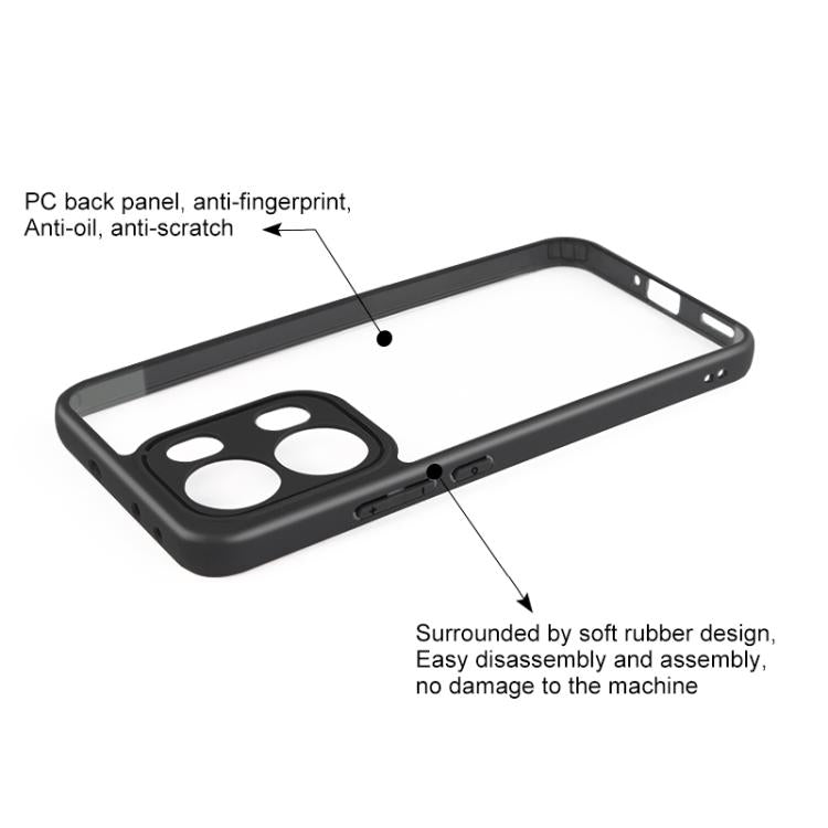 For OPPO Reno13 Pro Global Frosted TPU + Transparent PC Phone Case - Black