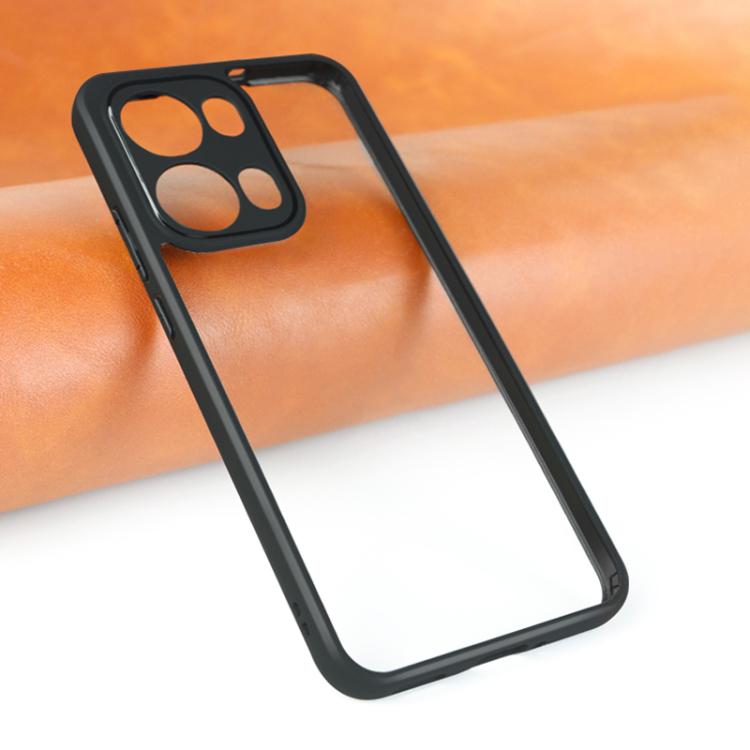 For OPPO Reno13 Pro Global Frosted TPU + Transparent PC Phone Case - Black