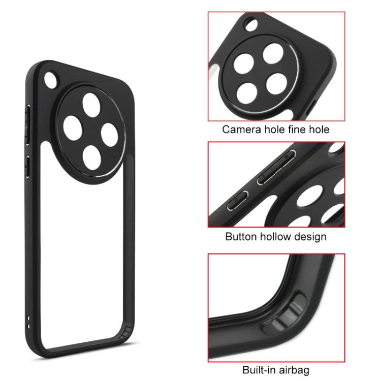 For OPPO Find X8s+ Frosted TPU + Transparent PC Phone Case - Black