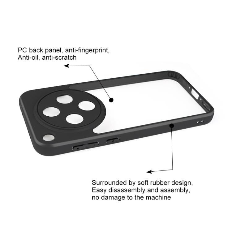 For OPPO Find X8s+ Frosted TPU + Transparent PC Phone Case - Black