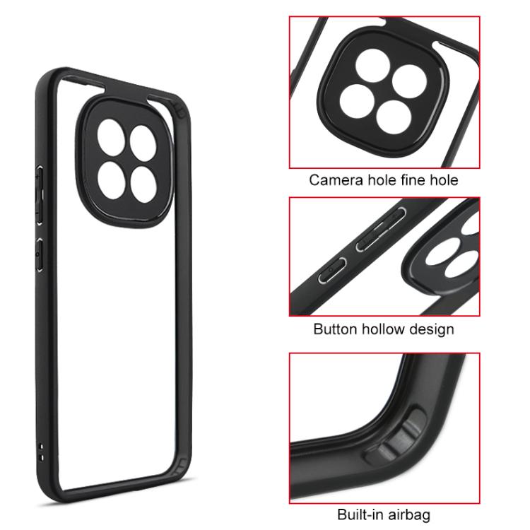 For OPPO F29 5G Frosted TPU + Transparent PC Phone Case - Black