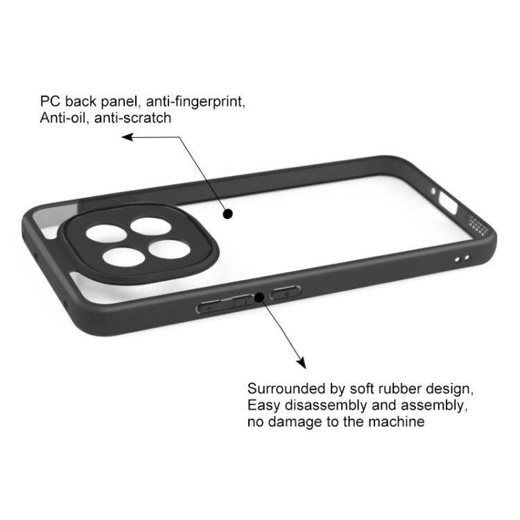 For OPPO F29 5G Frosted TPU + Transparent PC Phone Case - Black