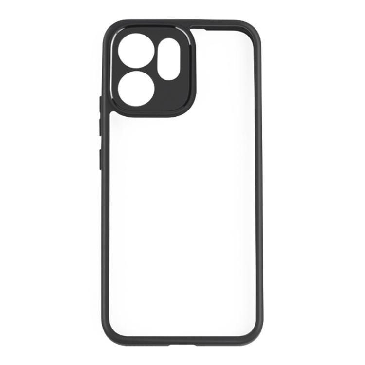For OPPO Reno14 F 5G Global Frosted TPU + Transparent PC Phone Case - Black
