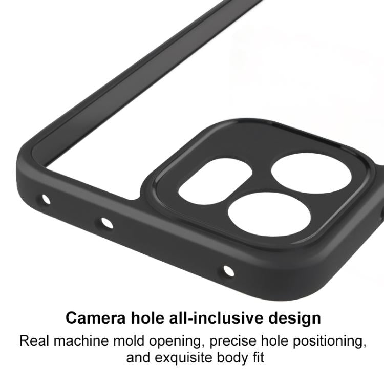 For OPPO Reno14 F 5G Global Frosted TPU + Transparent PC Phone Case - Black