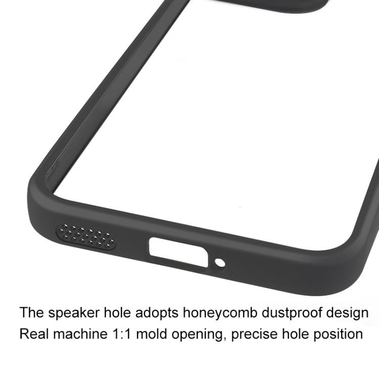 For OPPO Reno14 F 5G Global Frosted TPU + Transparent PC Phone Case - Black