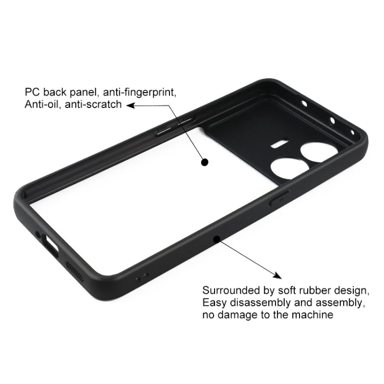 For Realme GT Neo5 SE Frosted TPU + Transparent PC Phone Case(Black)