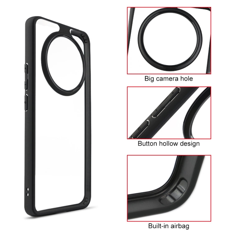 For Realme 13 Pro / 13 Pro+ Frosted TPU + Transparent PC Phone Case - Black