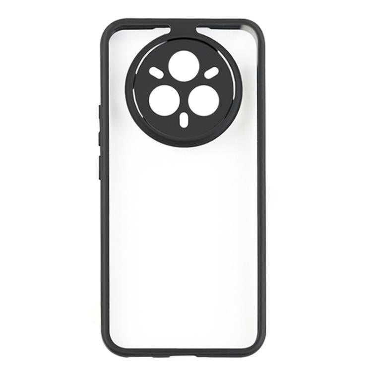 For Realme 14 Pro+ Frosted TPU + Transparent PC Phone Case - Black