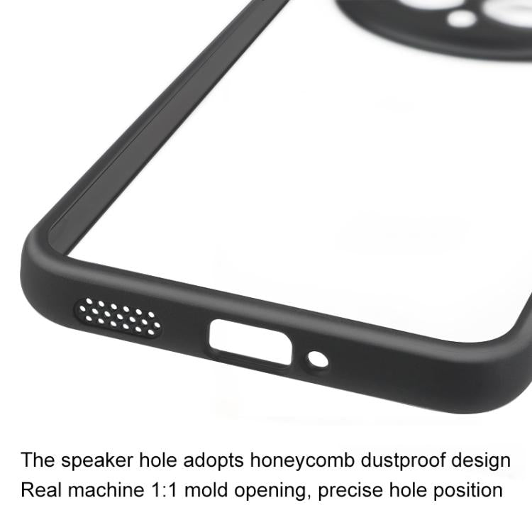 For Realme 14 Pro+ Frosted TPU + Transparent PC Phone Case - Black