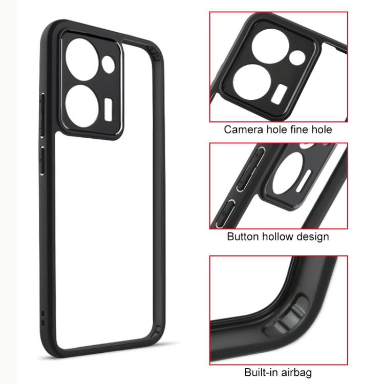 For Realme P3 Ultra Frosted TPU + Transparent PC Phone Case - Black