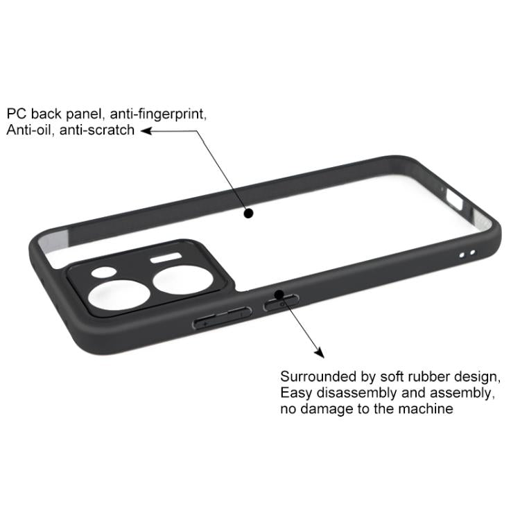 For Realme P3 Ultra Frosted TPU + Transparent PC Phone Case - Black